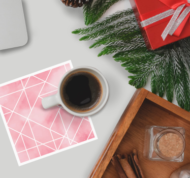 Sottobicchieri con motivi motivo geometrico rosa - TenStickers