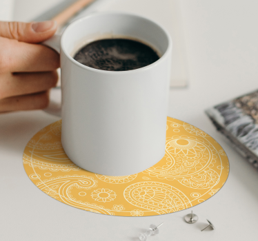 Sottobicchieri con motivi motivo paisley intricato - TenStickers