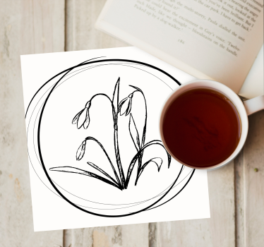 Sottobicchieri con motivi schizzo floreale elegante - TenStickers