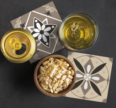 Sottobicchieri con motivi set di motivi floreali geometrici - TenStickers