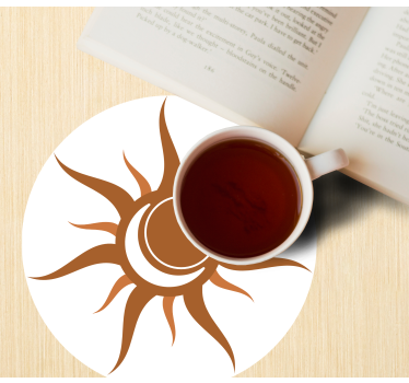 Sottobicchieri con motivi simbolo del sole curvato - TenStickers