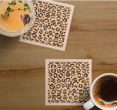 Sottobicchieri con motivi stampa leopardata - TenStickers