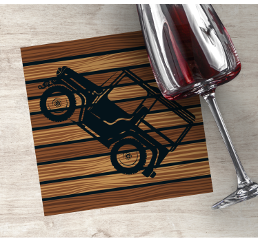 Sottobicchieri con motivi veicolo fuoristrada vintage - TenStickers