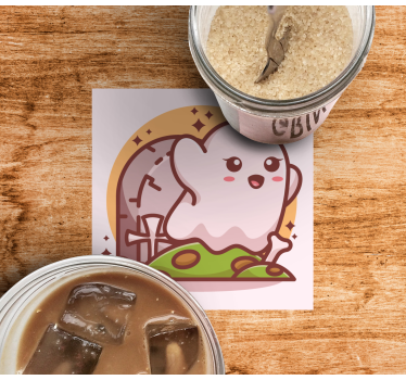 Sottobicchieri halloween illustrazione fantasma allegro - TenStickers