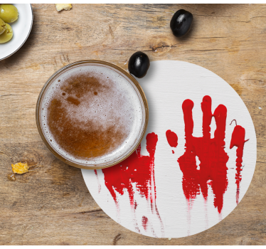 Sottobicchieri halloween motivo impronta rossa - TenStickers