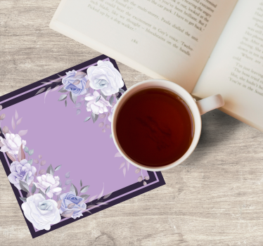 Sottobicchieri matrimonio composizione floreale di lavanda - TenStickers