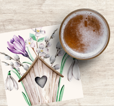 Sottobicchieri matrimonio confezione di fiori in legno - TenStickers
