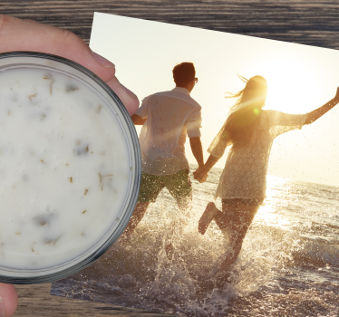 Sottobicchieri matrimonio coppia al tramonto in spiaggia - TenStickers