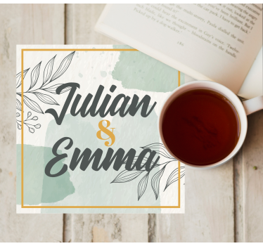 Sottobicchieri matrimonio design del nome personalizzato - TenStickers