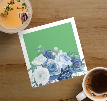 Sottobicchieri matrimonio elegante composizione floreale - TenStickers