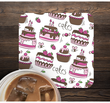 Sottobicchieri matrimonio illustrazione dessert fantasiosa - TenStickers