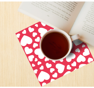 Sottobicchieri matrimonio motivo a cuore - TenStickers