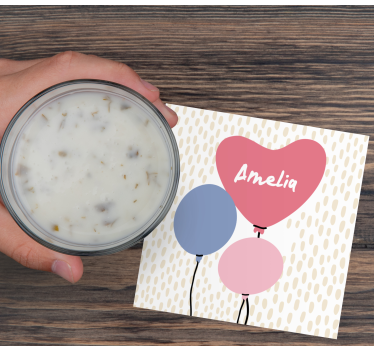 Sottobicchieri matrimonio trio di palloncini a cuore - TenStickers