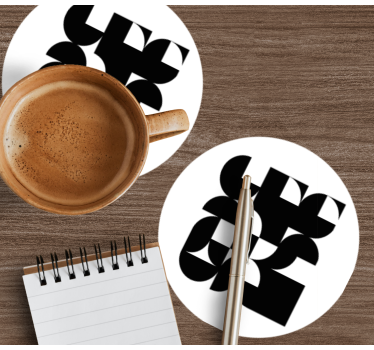 Sottobicchieri moderno a motivi geometrici monocromatici - TenStickers