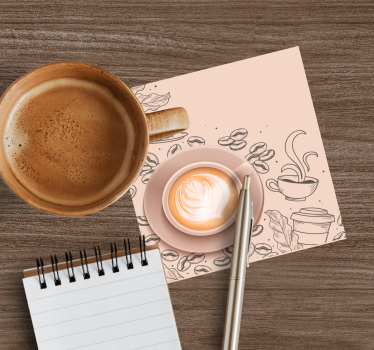 Sottobicchieri moderno arte elegante tazza caffè - TenStickers