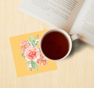 Sottobicchieri moderno bouquet floreale acquerello - TenStickers