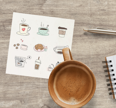 Sottobicchieri moderno collage di illustrazioni bevande - TenStickers