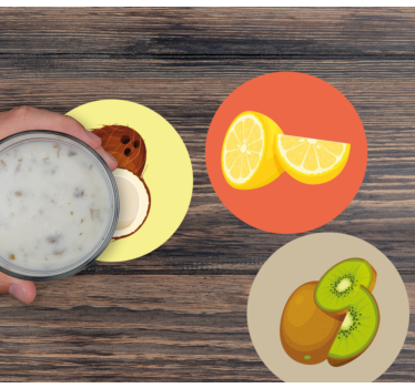 Sottobicchieri moderno collezione illustrazioni frutta - TenStickers