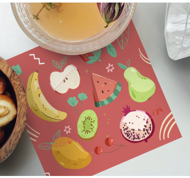 Sottobicchieri moderno composizione di frutta colorata - TenStickers