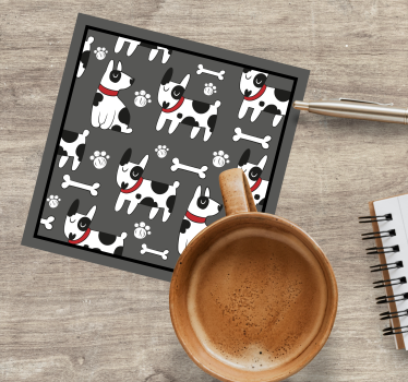 Sottobicchieri moderno con motivo canino giocoso - TenStickers