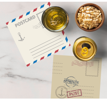Sottobicchieri moderno design cartolina vintage - TenStickers
