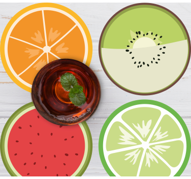 Sottobicchieri moderno fette di agrumi - TenStickers
