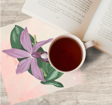 Sottobicchieri moderno fioritura di orchidea elegante - TenStickers