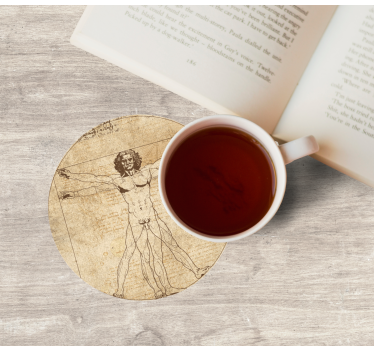 Sottobicchieri moderno illustrazione figura vitruviana - TenStickers