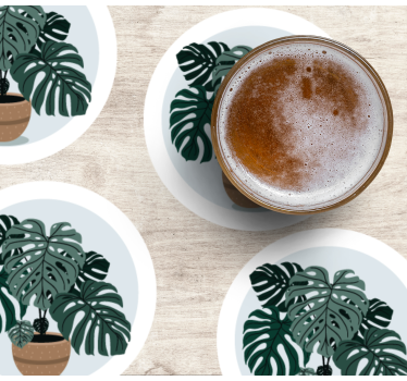 Sottobicchieri moderno illustrazione pianta monstera - TenStickers