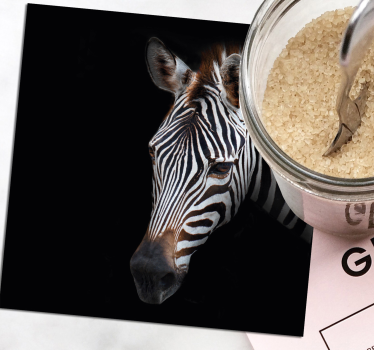 Sottobicchieri moderno illustrazione testa di zebra - TenStickers