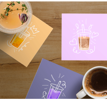 Sottobicchieri moderno illustrazioni vivaci di bevande - TenStickers