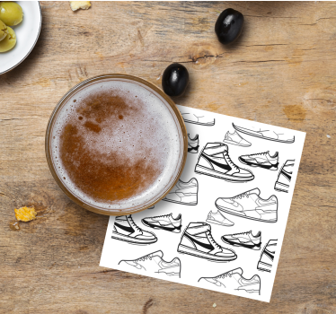 Sottobicchieri moderno motivi silhouette sneaker - TenStickers