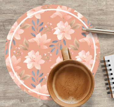 Sottobicchieri moderno motivo floreale con foglie - TenStickers