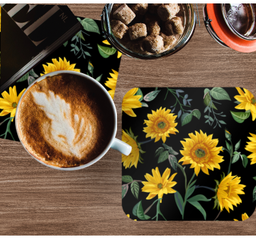 Sottobicchieri moderno motivo floreale girasole - TenStickers