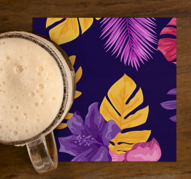 Sottobicchieri moderno motivo foglia tropicale - TenStickers