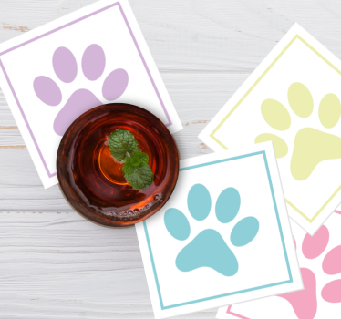 Sottobicchieri moderno orme colorate - TenStickers