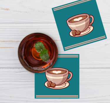 Sottobicchieri moderno tazza da caffè con cuore - TenStickers