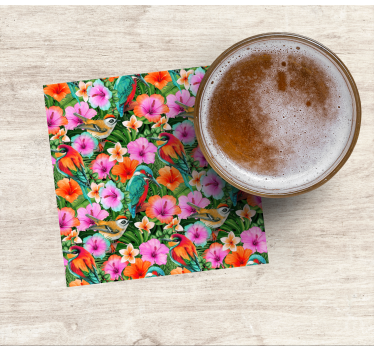 Sottobicchieri moderno uccelli tropicali floreali - TenStickers