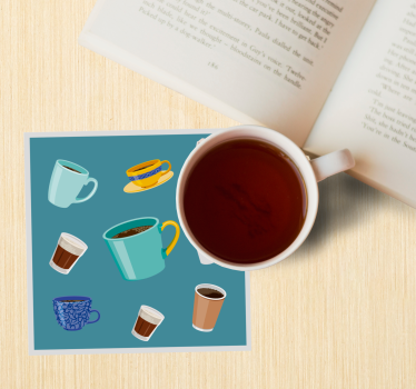 Sottobicchieri moderno varietà di tazze da caffè - TenStickers