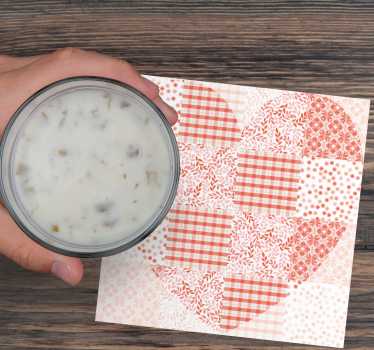 Sottobicchieri natalizi a motivi di cuori patchwork - TenStickers
