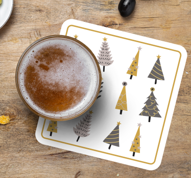 Sottobicchieri natalizi alberi di natale stilizzati - TenStickers