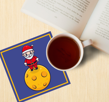 Sottobicchieri natalizi babbo natale su sfera di formaggio - TenStickers