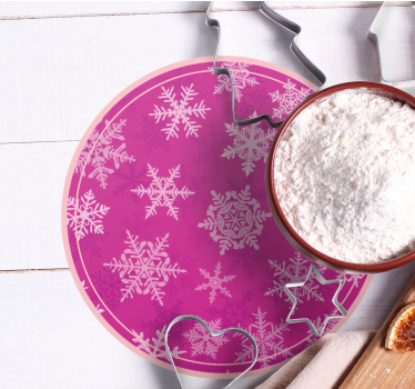 Sottobicchieri natalizi vassoio circolare a fiocchi di neve - TenStickers