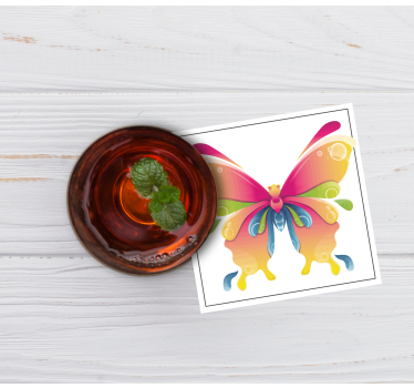 Sottobicchieri nerd arte di farfalle colorate - TenStickers