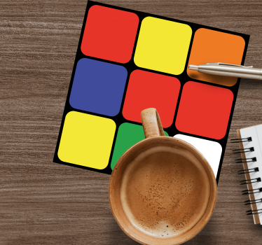 Sottobicchieri nerd disposizione quadrata colorata - TenStickers