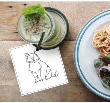 Sottobicchieri nerd figura di gatto geometrica - TenStickers
