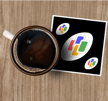 Sottobicchieri nerd forme sovrapposte colorate - TenStickers
