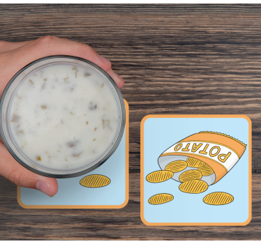 Sottobicchieri nerd illustrazione sacchetto snack - TenStickers