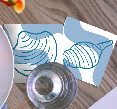 Sottobicchieri nerd illustrazioni di conchiglie stilizzate - TenStickers