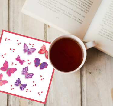 Sottobicchieri nerd illustrazioni di farfalle vivaci - TenStickers
